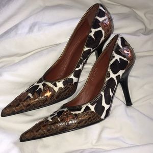 DONALD PLINER COUTURE western metallic pump